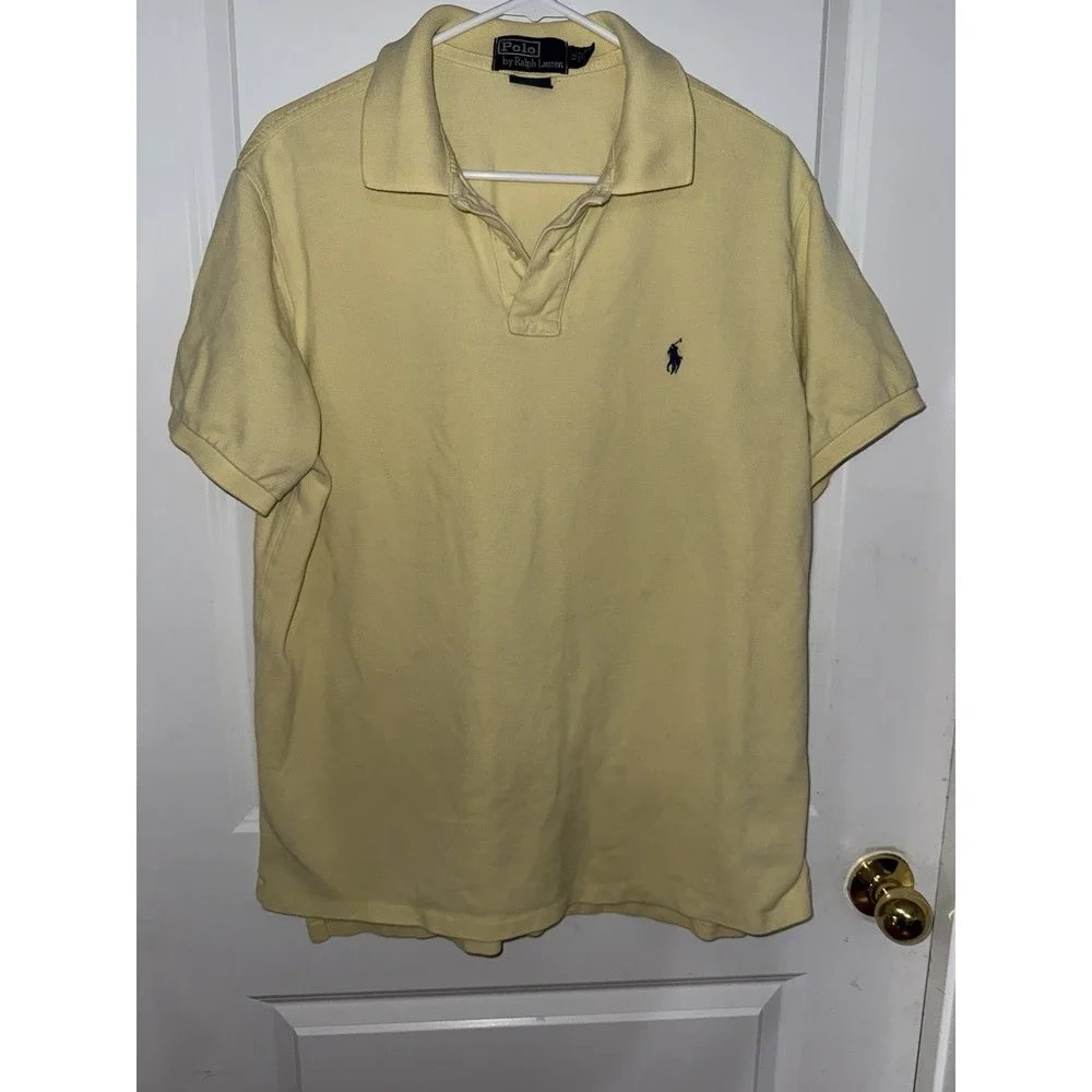 Polo Ralph Lauren Yellow Polo Shirt Mens Size XL‎ 100% Cotton
